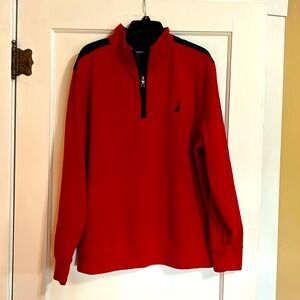 Nautica red and blue zip front pullover.  XL